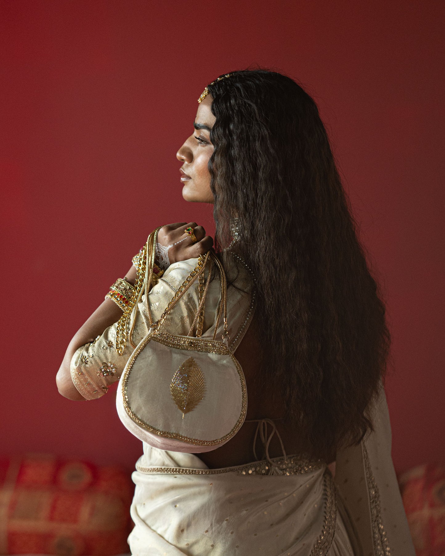 Ivory Gold Artisan Crafted Potli