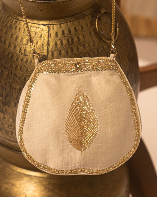 Ivory Gold Artisan Crafted Potli