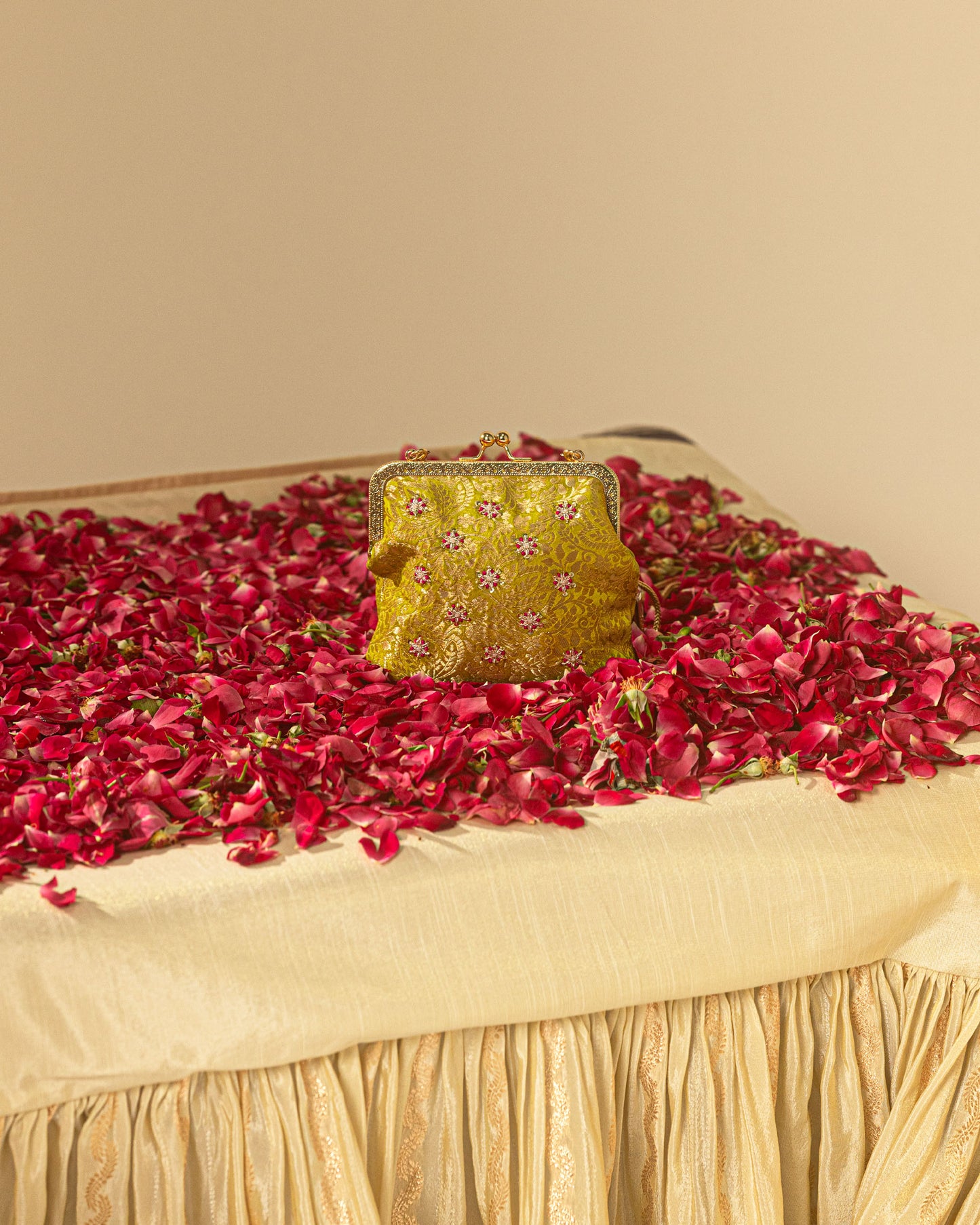 Liril Gold Hand Embroidered Clutch Batuva