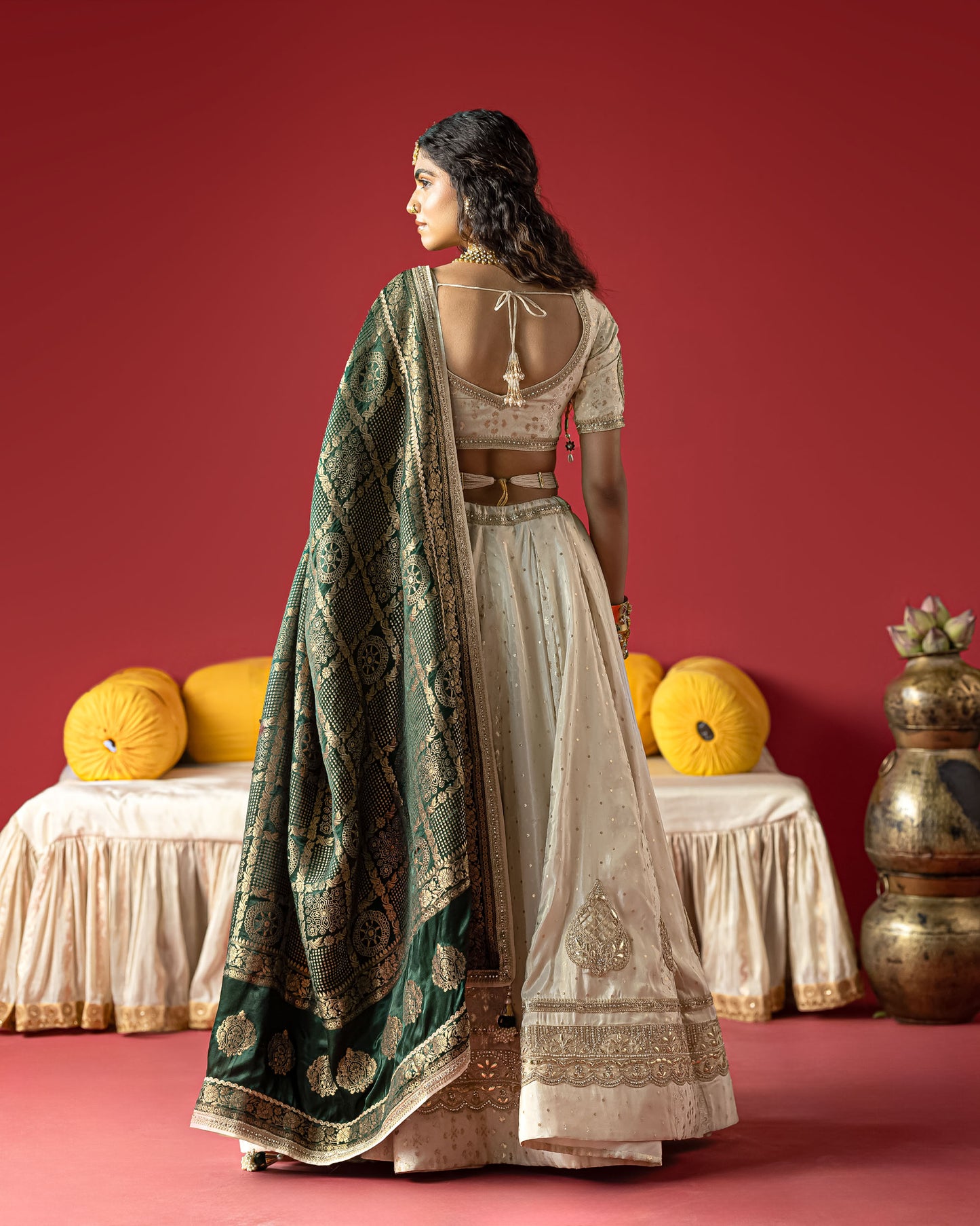 OffWhite Gota patti lehenga with Duppata