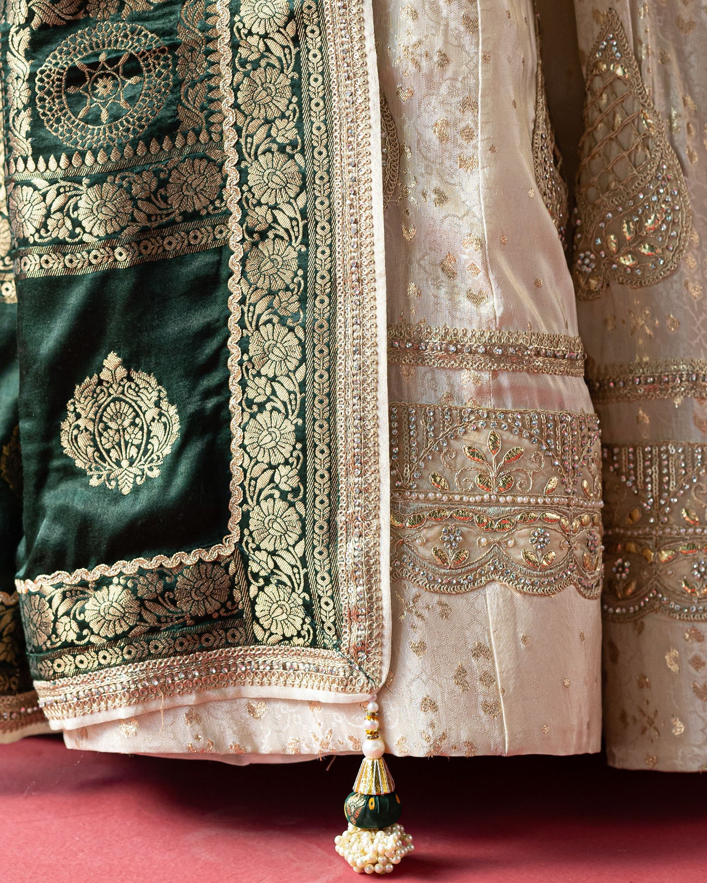 OffWhite Gota patti lehenga with Duppata